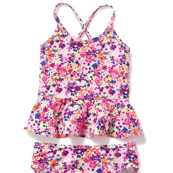 Old Navy Other - Old Navy floral Peplum tankini swim suit